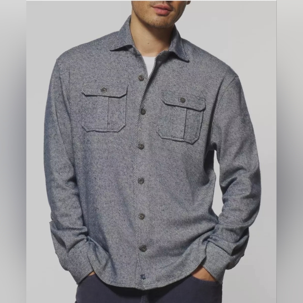 Johnnie O Carl Stretch Flannel Lodge Shirt Men's Size Medium - Picture 2 of 13